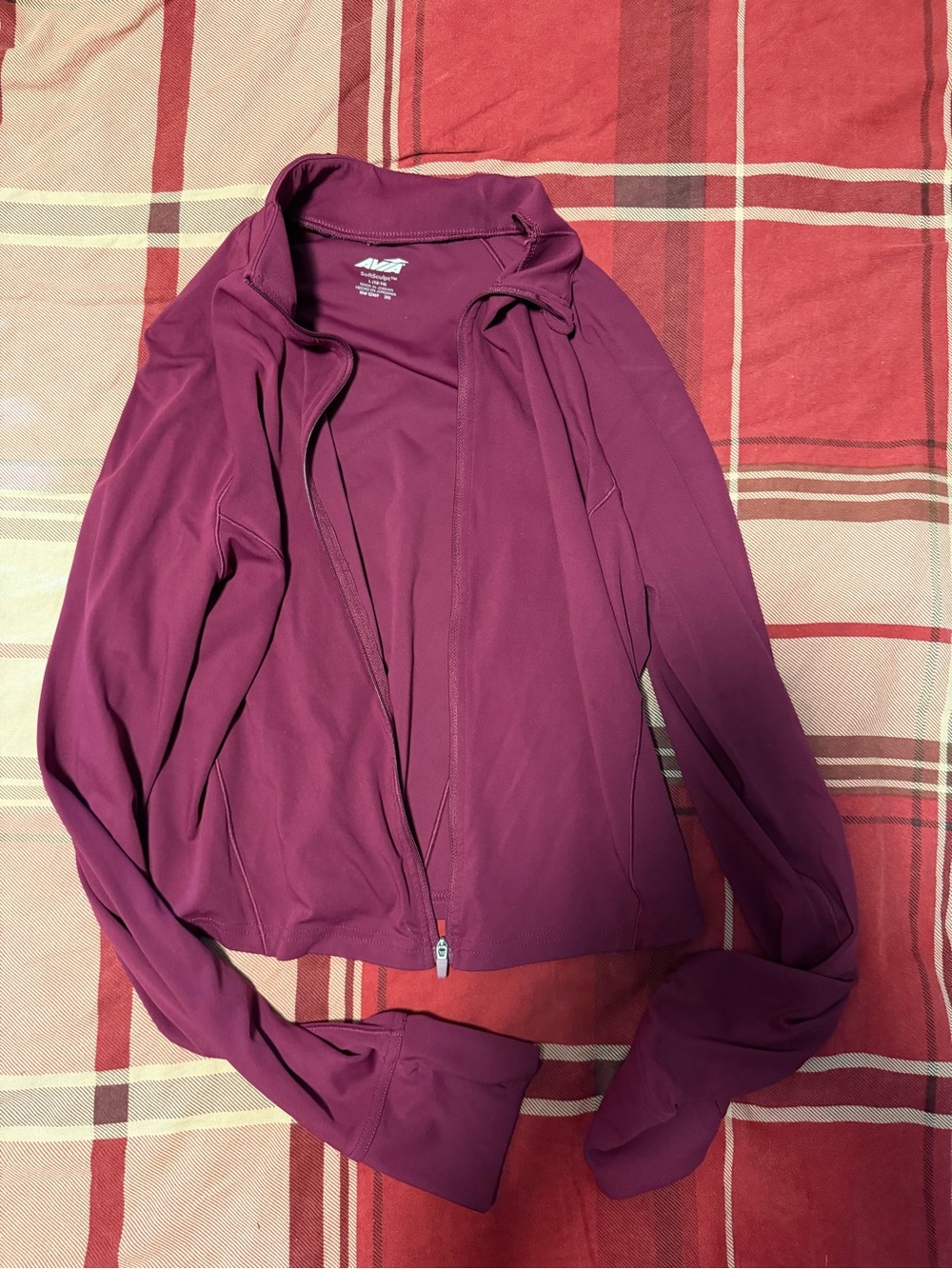 Avia Women's Plum Full-Zip Athletic Bomber Jacket